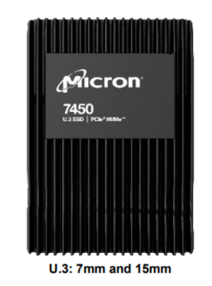 Micron 7450 PRO 3840GB NVMe U.3 (15mm) Non-SED Enterprise SSD [Single Pack]