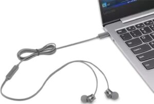 אוזניות תוך אוזן Lenovo 300 USB-C - צבע אפור